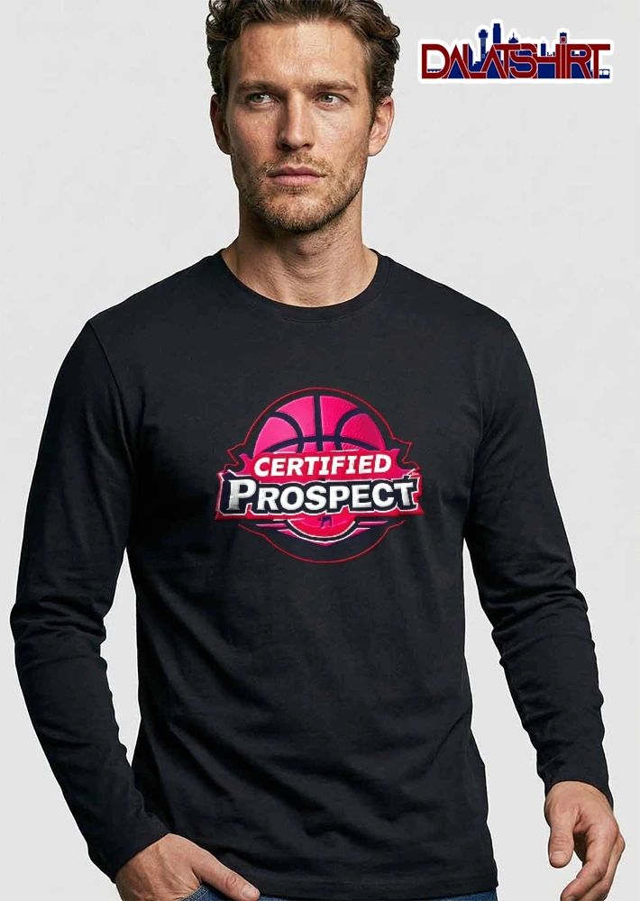 Certified Prospect Pink Textured Basketball Emblem Badge Crest shirt