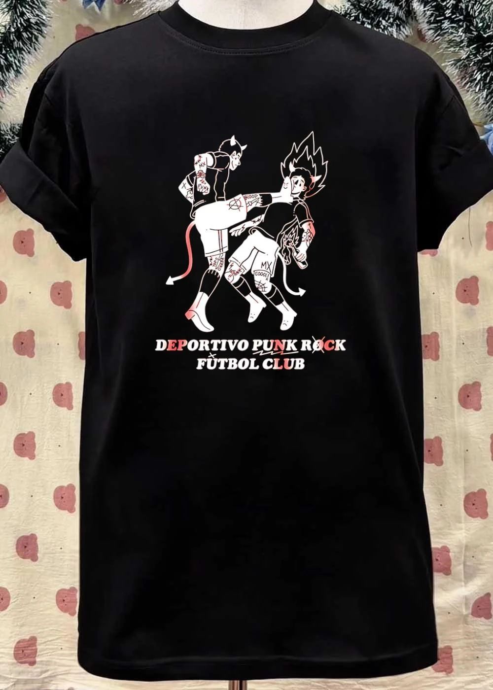 Punk Rock Devil Soccer Fighting Blood Todo Onava Goool Deportivo Punk Rock Fútbol Club Shirt