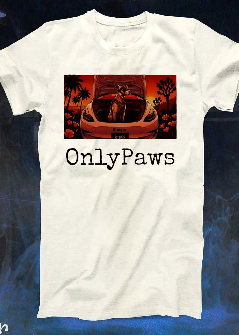 OnlyPaws Dog Sitting in Car Ranger B1058 shirt