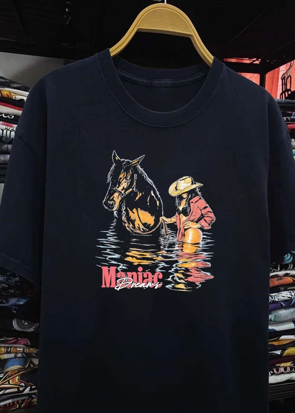Maniac Dreams Cowgirl Leading Horse in Water shirt