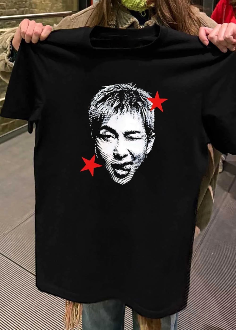 RM Winking Tongue Out Red Star BTS T-Shirt