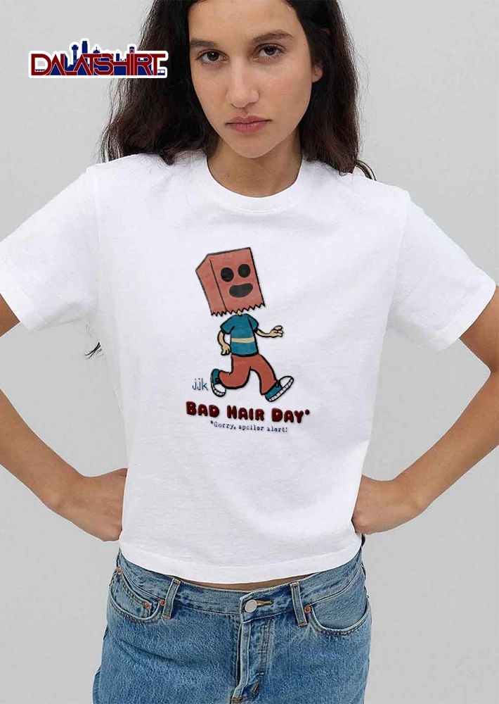 Bad Hair Day Sorry Spoiler Alert Jjk Cartoon Figure Paper Bag Head Walking shirt