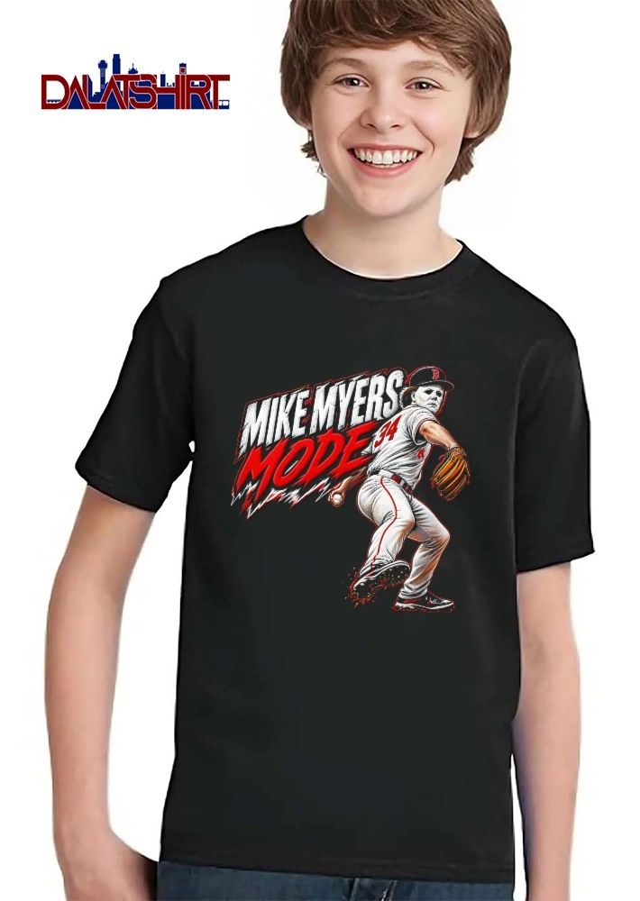 Boston Red Sox MLB Mike Myers Mode Pitcher Wearing Michael Myers Mask Pitching shirt