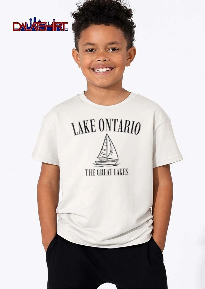 Lake Ontario The Great Lakes Line Art Sailboat Floating On Waves shirt