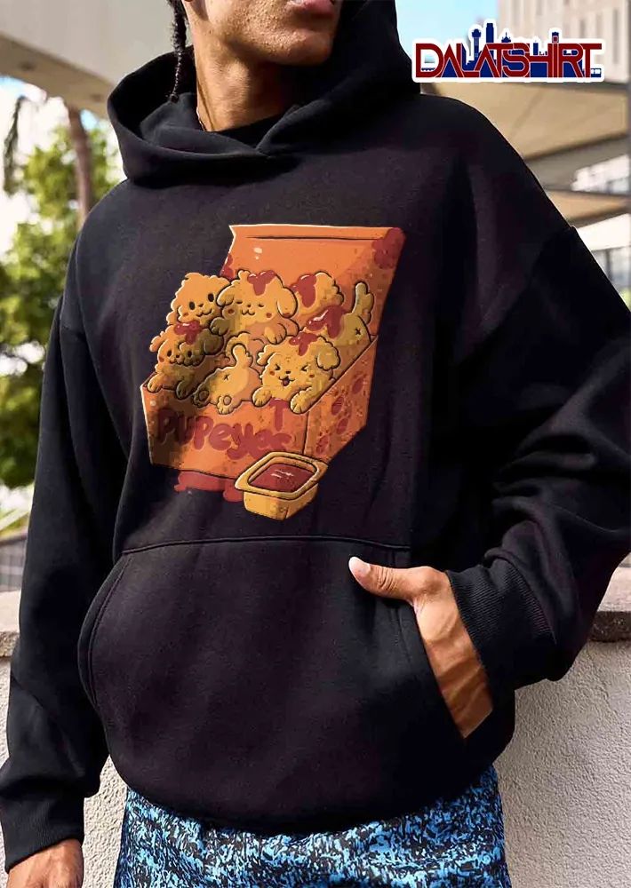 Pupeyes Golden Puppy Chicken Tenders Fast Food Box Sauce Cartoon shirt
