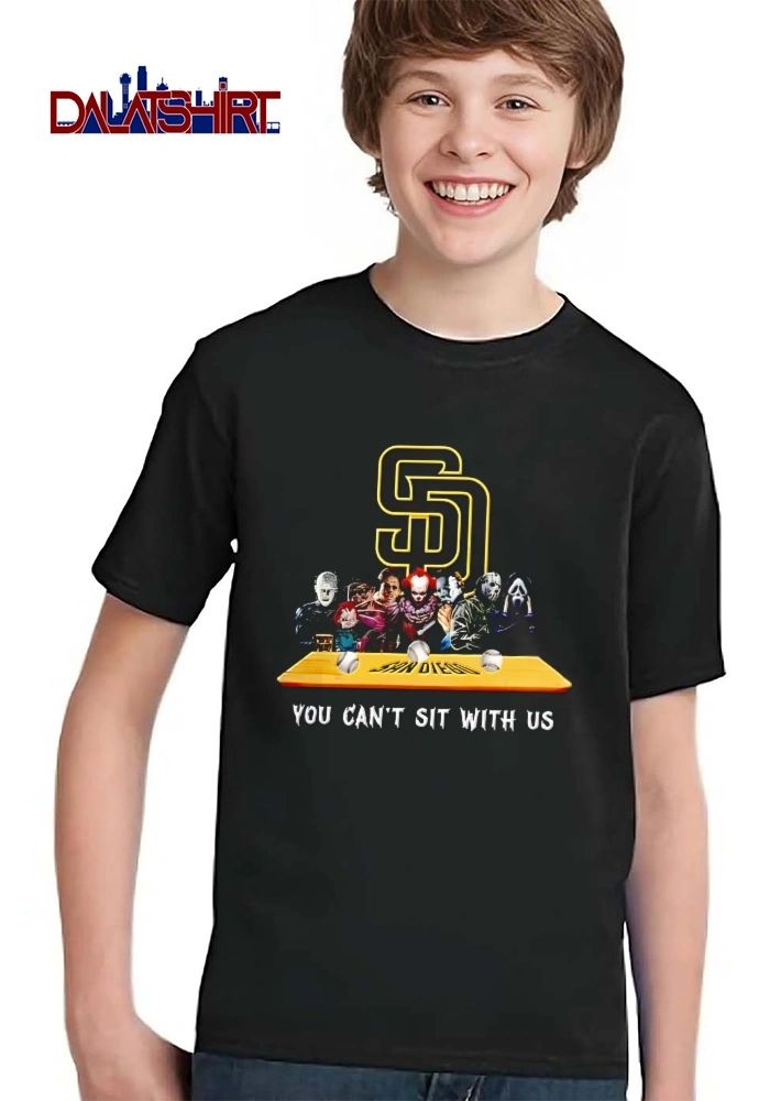 San Diego Padres MLB You Cant Sit With US Horror Movie Villains Bat Baseballs shirt