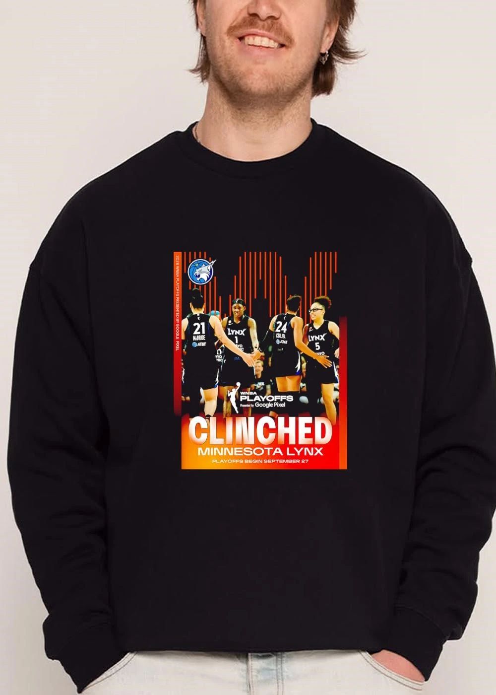 Minnesota Lynx WNBA Clinched Playoffs Begin September 27 Mcbride Collier 2026 Four Players Celebrating Photo shirt