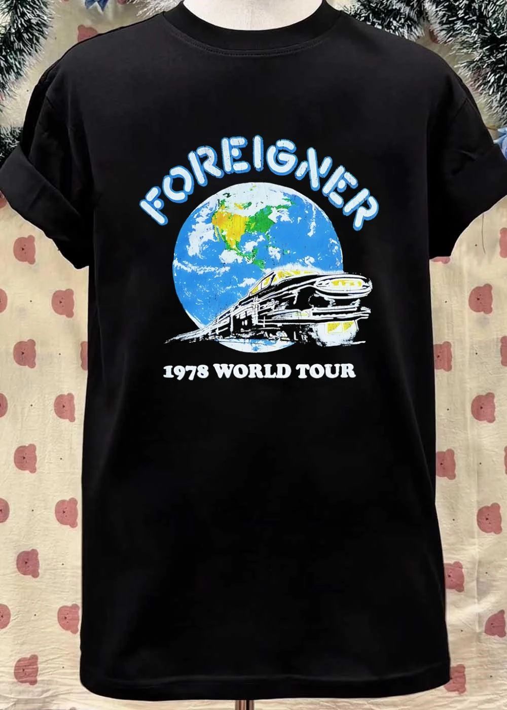 Foreigner 1978 World Tour Globe With Car Graphic shirt