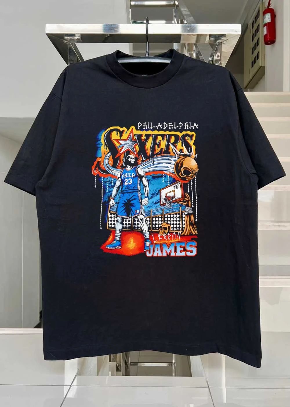L.Ferron James Philadelphia Sixers Basketball Graphic shirt