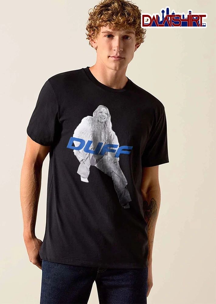 Duff Hilary Crouching Fur Coat Singing Bootleg Y2k Cutout Photo shirt