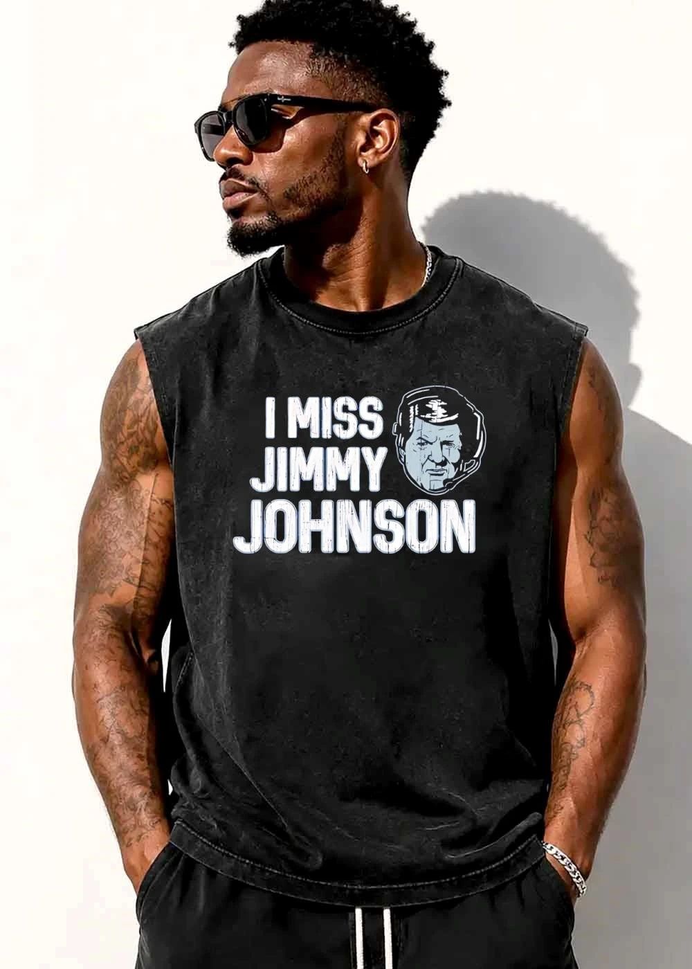 I Miss Jimmy Johnson Headset Coach Head Caricature Distressed shirt