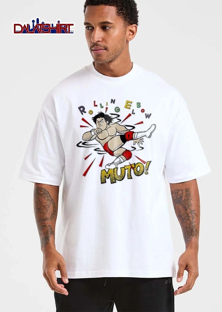 Rolling Elbow Muto Cartoon Caricature Wrestler Halftone Comic shirt
