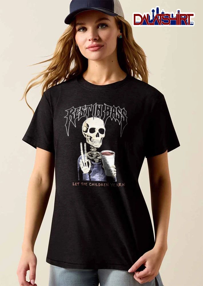 Rest In Bass Let The Children Yearn Skeleton Purple Sweater Styrofoam Cup Peace Sign shirt