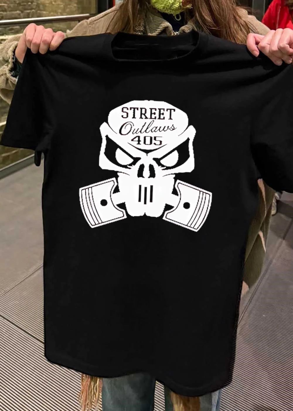 Street Outlaws 405 Logo Emblem Skull Piston T-Shirt
