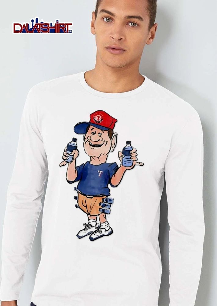 Texas Rangers MLB Wojtaszek Cartoon Caricature Holding Water Bottles shirt