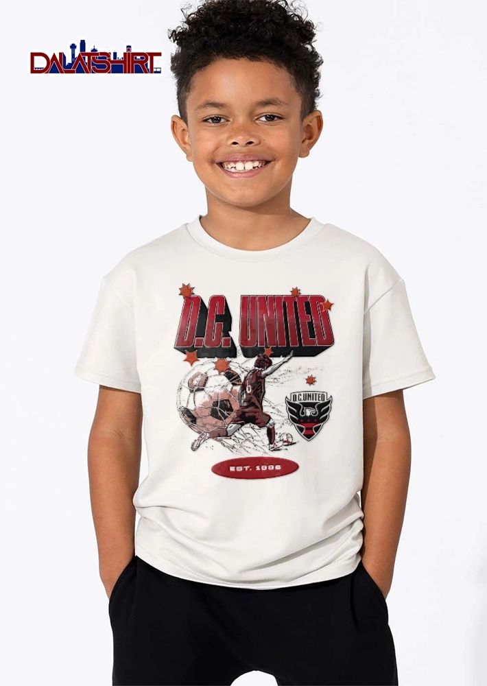 DC United MLS Est 1996 Soccer Player Kicking Ball Stars Crest shirt