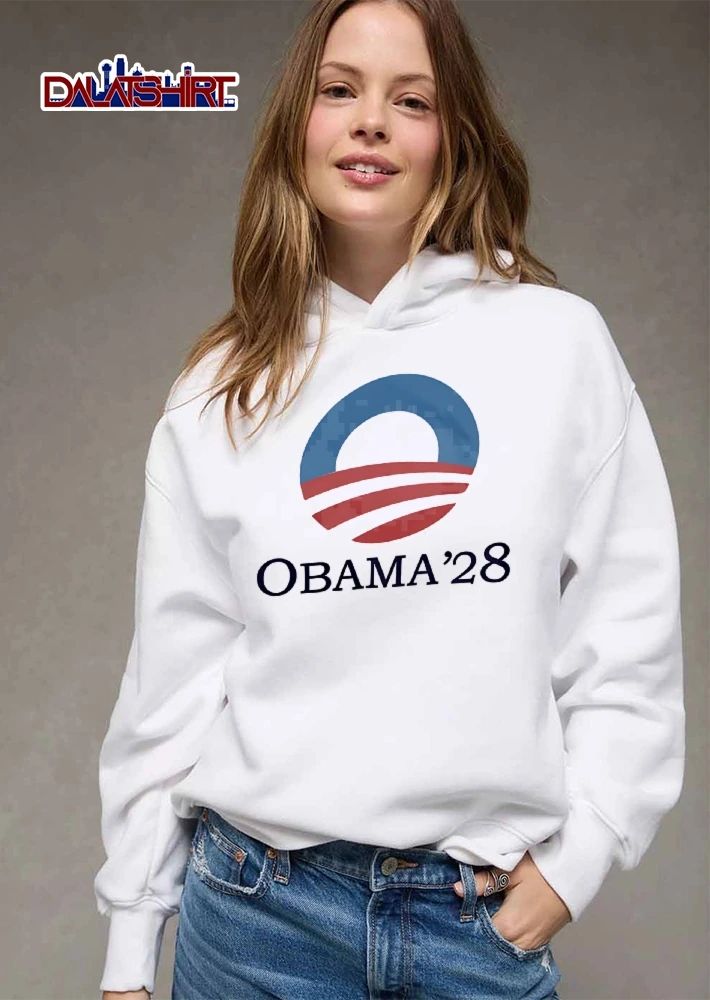 Obama 28 Presidential Campaign Blue Circle Curved Red Waves Emblem shirt