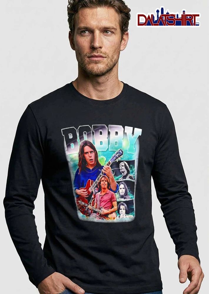 Bobby Guitarist Playing Red Electric Guitar Collage Photos Bootleg shirt