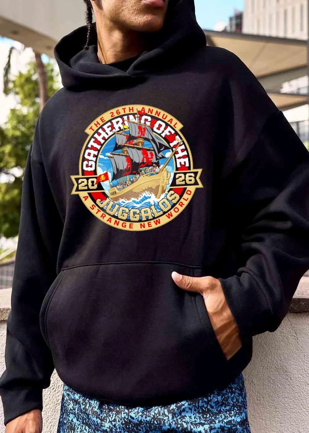 The 26th Annual Gathering Of Juggalos A Strange New World 2026 Cartoon Pirate Ship Emblem shirt