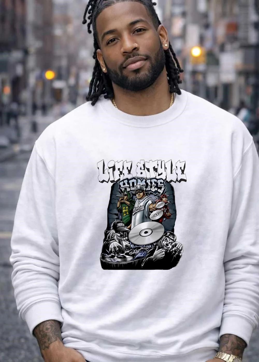 Homies Life Style Hip Hop DJ Rapper Crew T-Shirt