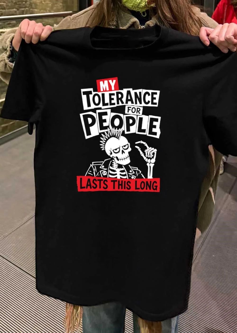 My Tolerance for People Lasts This Long Punk Skull shirt