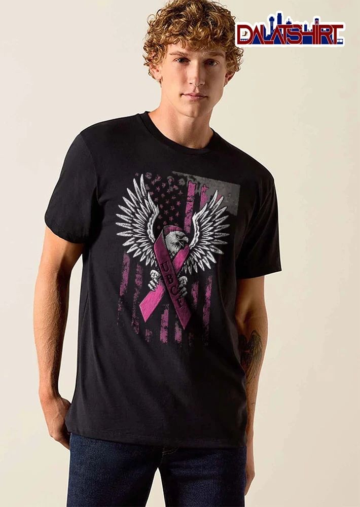 Ubcf Patriotic Outstretched Eagle Pink Ribbon Distressed shirt