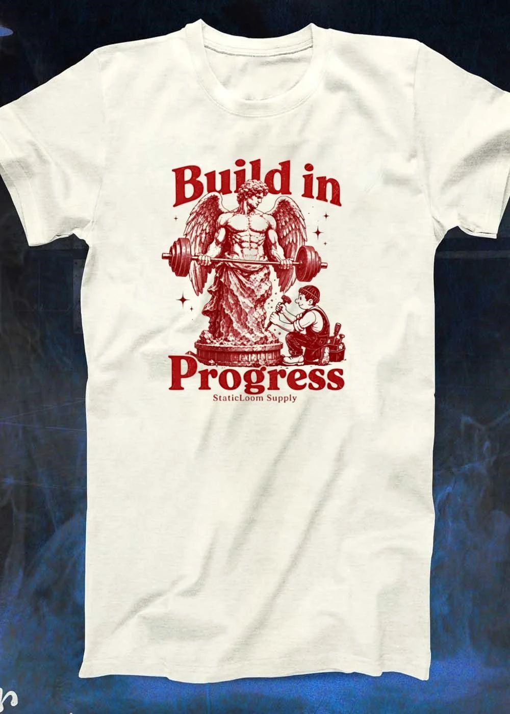 Staticloom Supply Angel Lifting Weight Build In Progress Shirt