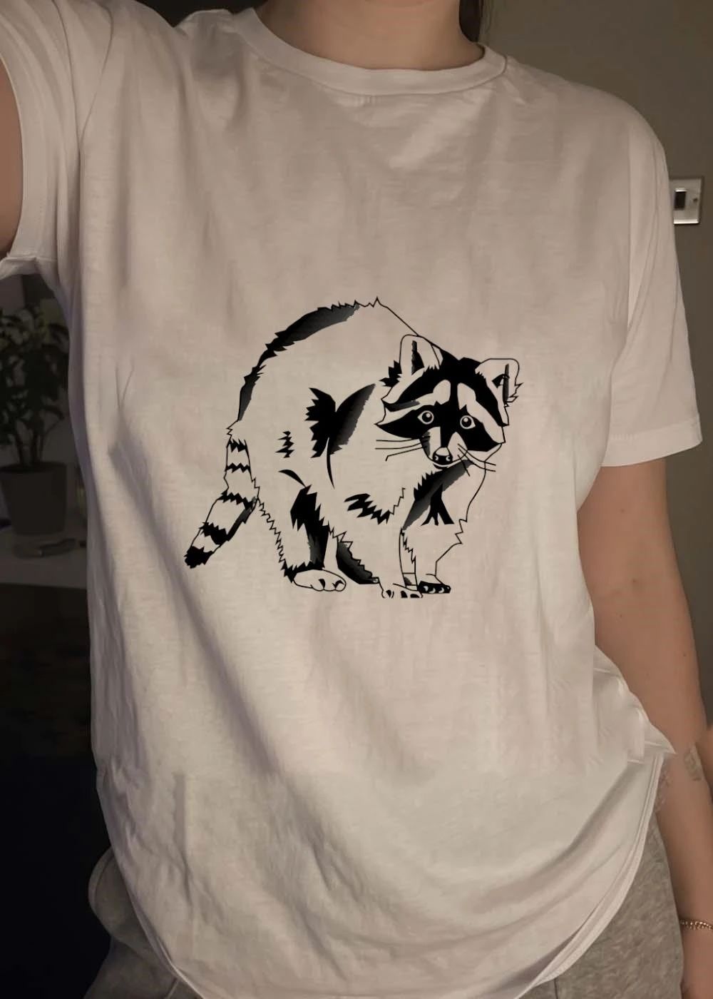 Raccoon Illustration Minimalist Graphic Style Unisex shirt