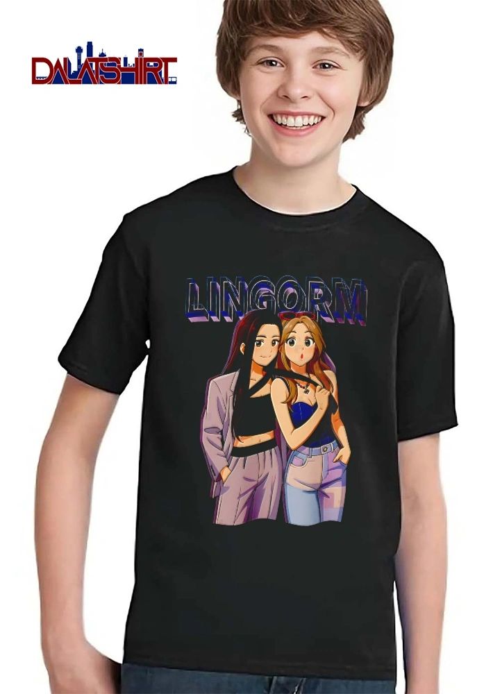 Lingorm Retro Anime Pair Stylish Outfits 3d Block Lettering shirt