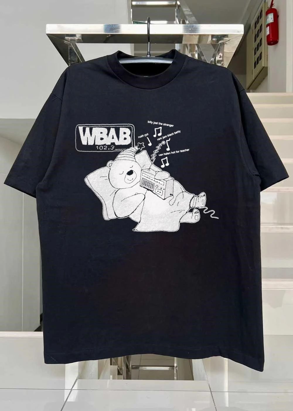 WBAB 102.3 Bear Sleeping with Radio Billy Joel The Stranger Rush YYZ shirt
