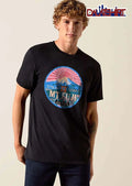 3776 M 12388 Ft Mt Fuji Japan Vintage Distressed Circular Emblem Sunburst Torii Gate shirt