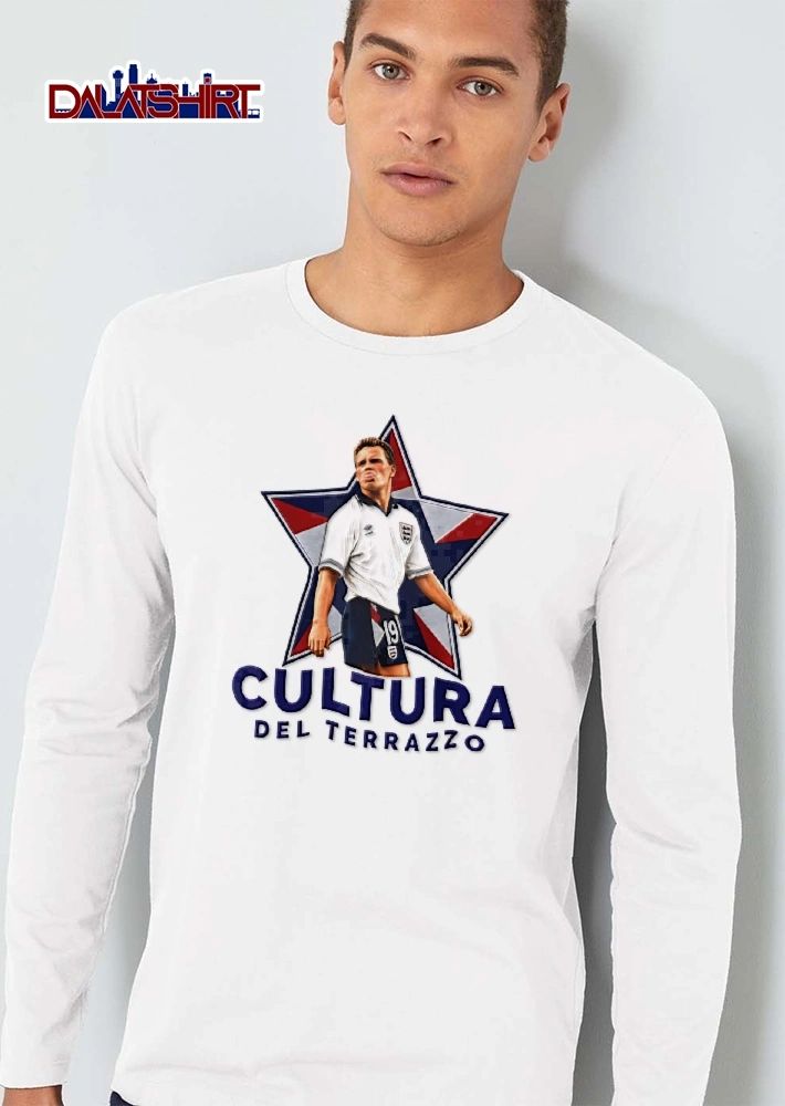 England Football Cultura Del Terrazzo Player Sticking Tongue Out Retro Star Graphic shirt