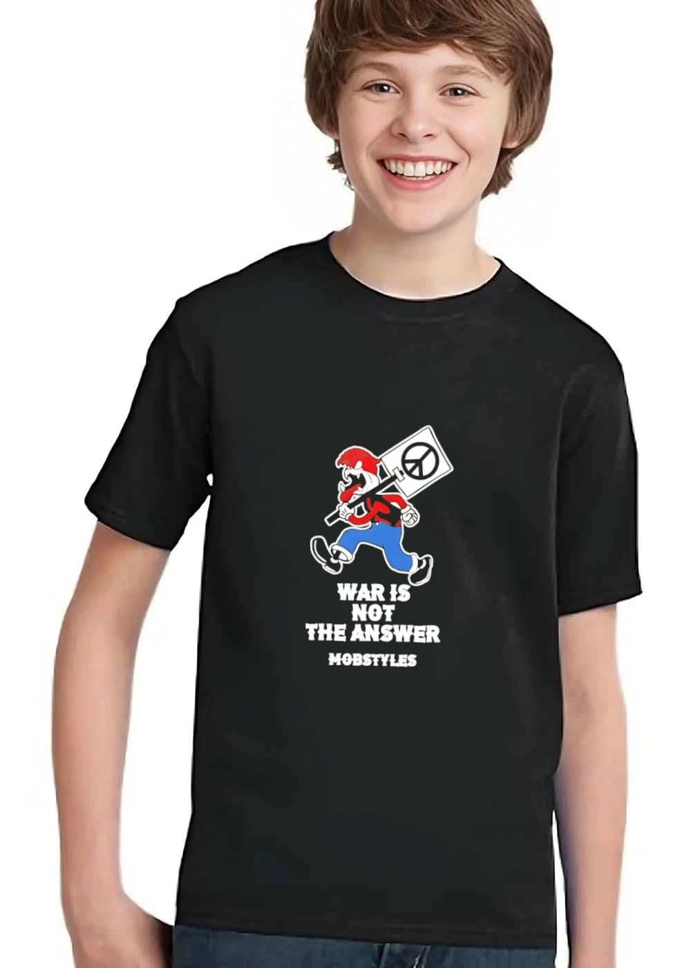 Mobstyles War Is Not The Answer Cartoon Creature Carrying Peace Sign Board shirt