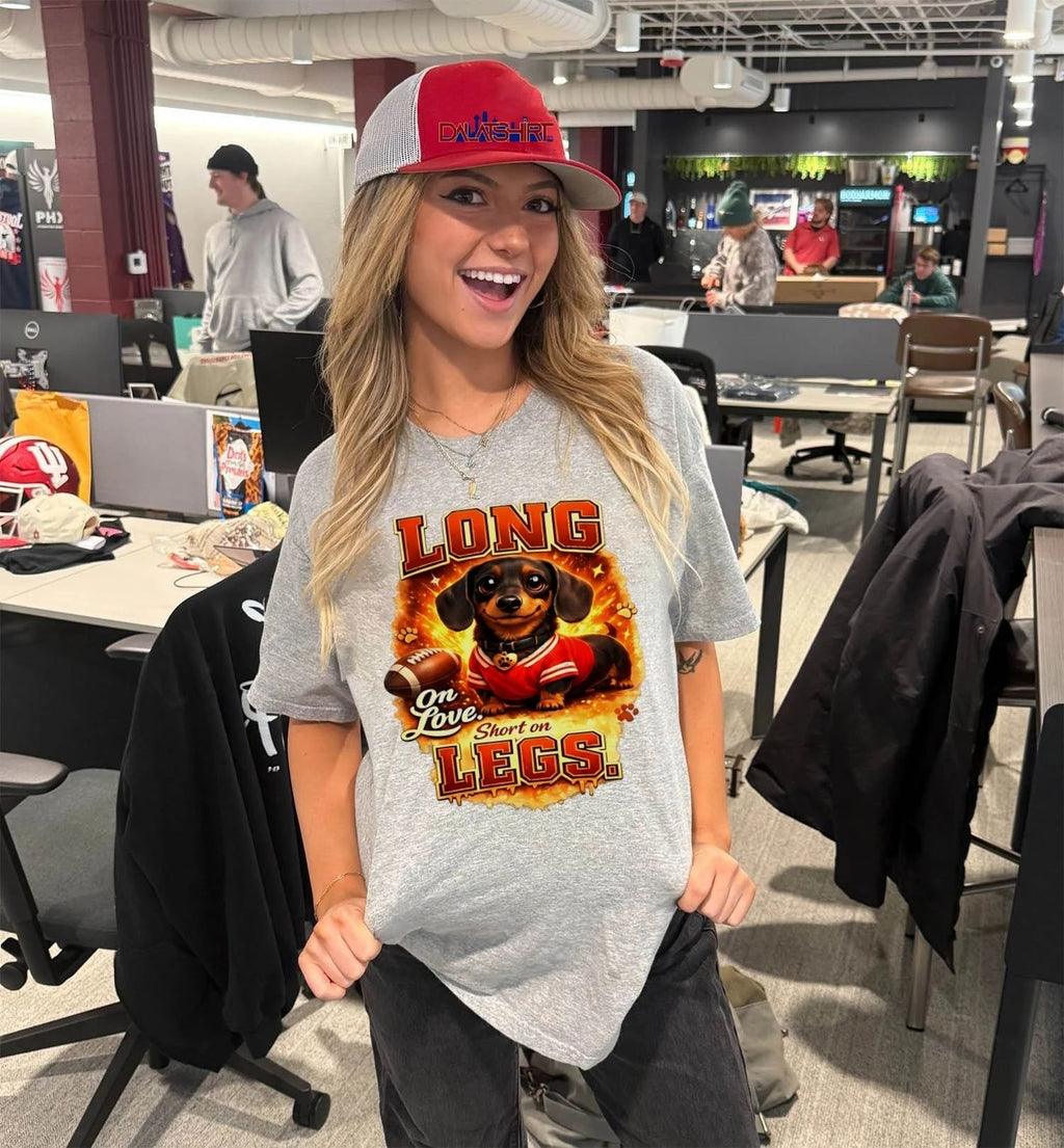 Dachshund football fan long on love short on legs shirt