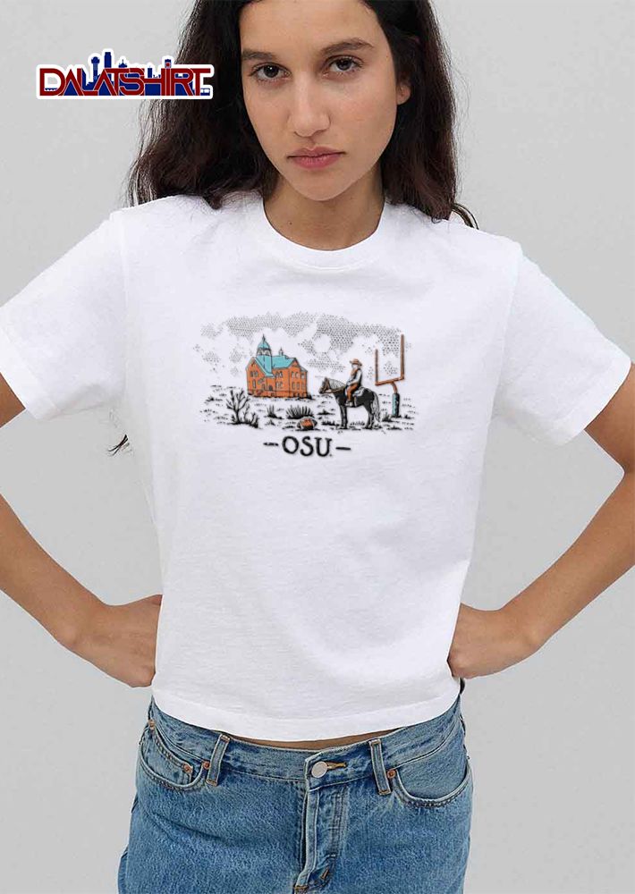 Oklahoma State Cowboys NCAA Osu Rider On Horse Building Football Goalpost shirt