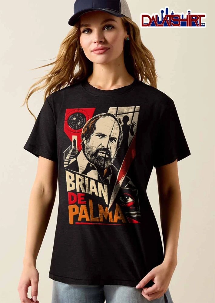 Brian De Palma Director Portrait Silhouette Lens Eye Knife Graphic shirt