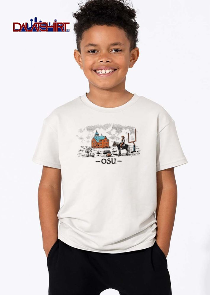 Oklahoma State Cowboys NCAA Osu Rider On Horse Building Football Goalpost shirt
