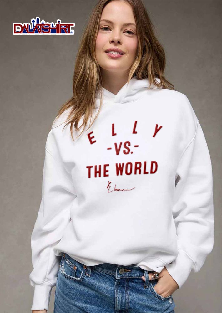 Elly Vs The World Bold White Typography Player Autograph shirt