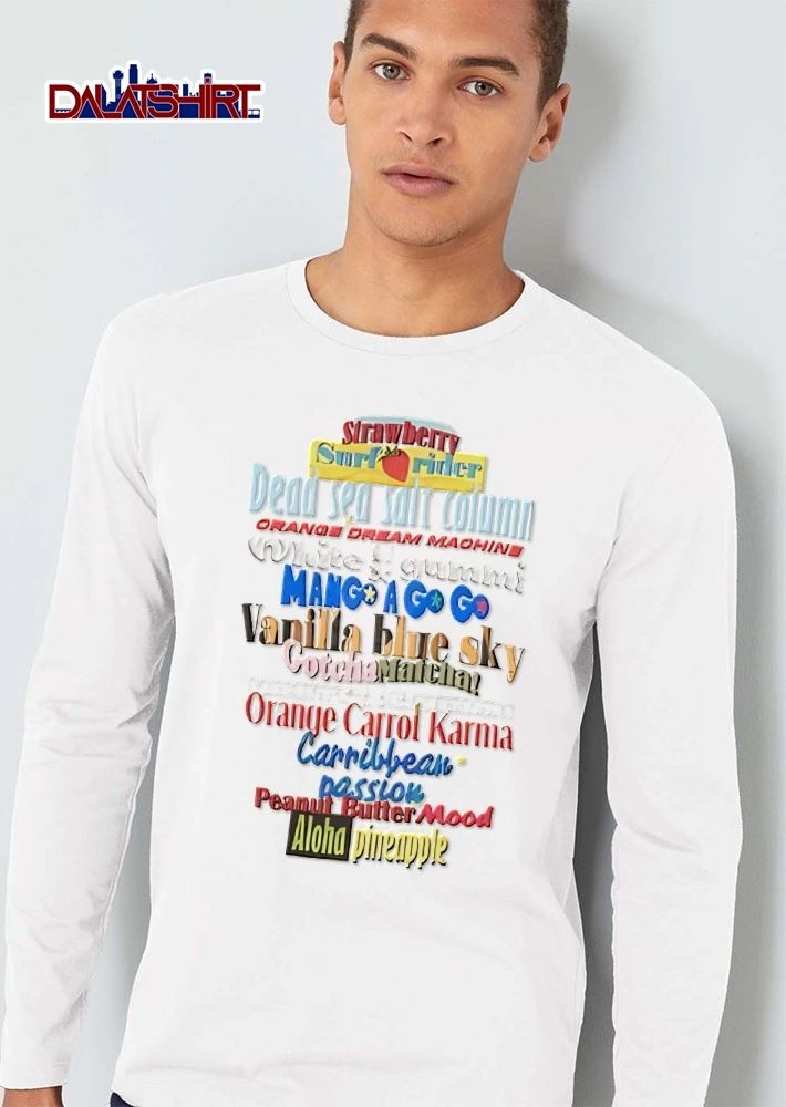 Strawberry Surfrider Dead Sea Salt Column Orange Dream Machine menu list shirt