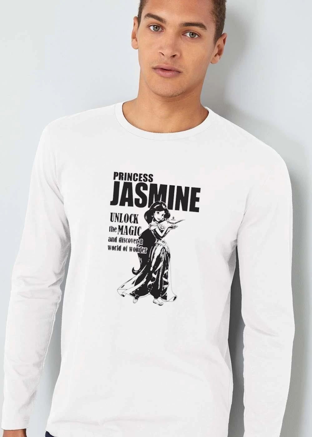 Unlock The Magic And Discover A World Of Wonder Princess Jasmine Holding Lamp Black White Line Art shirt