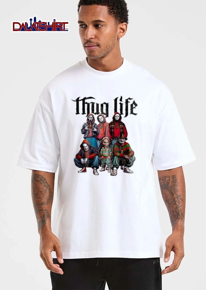 Thug Life Horror Characters Gangsta Streetwear Cartoon shirt
