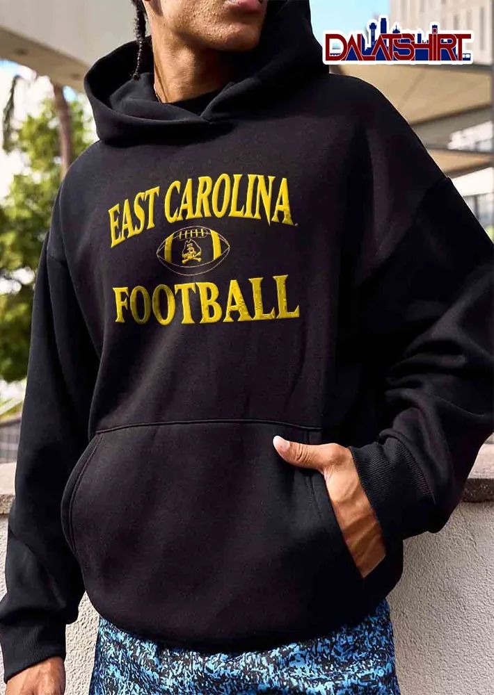 East Carolina Pirates NCAA Football Ecu Skull Crossbones Yellow Outline shirt