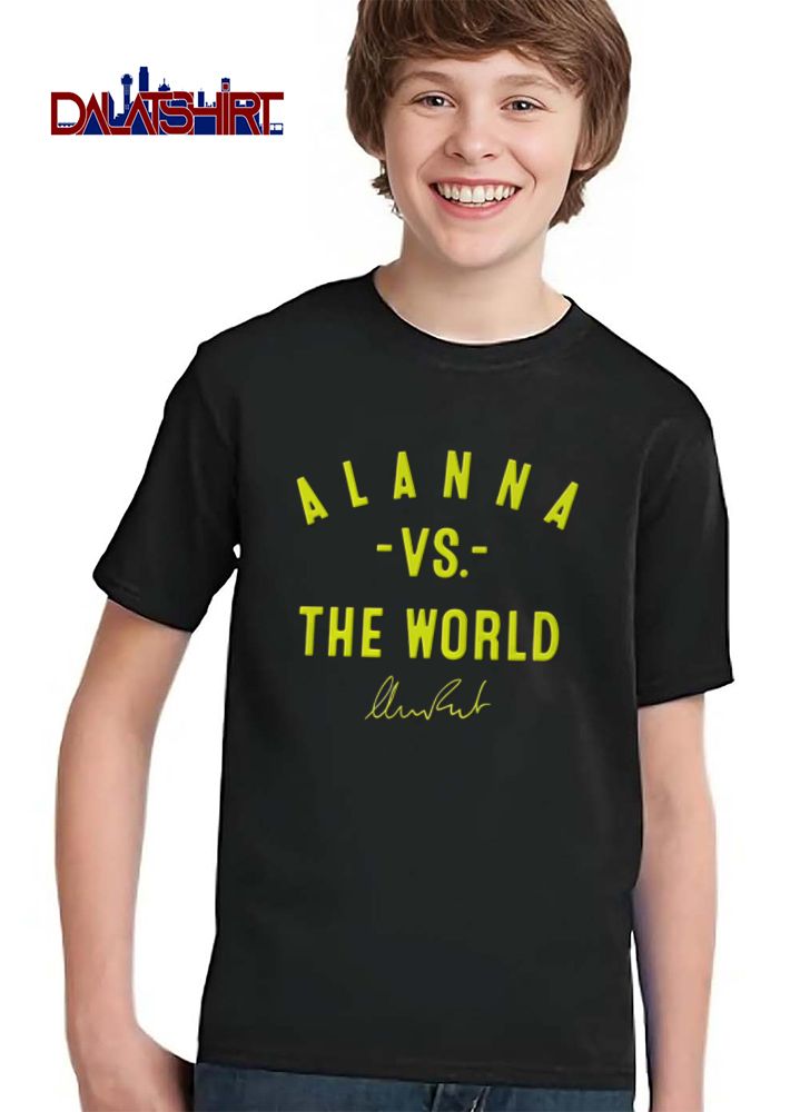 WNBA Alanna Vs The World Lime Green Lettering Cursive Signature shirt