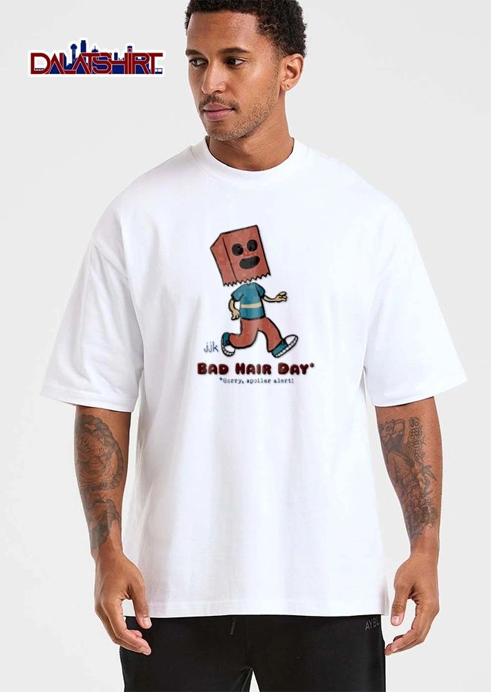 Bad Hair Day Sorry Spoiler Alert Jjk Cartoon Figure Paper Bag Head Walking shirt