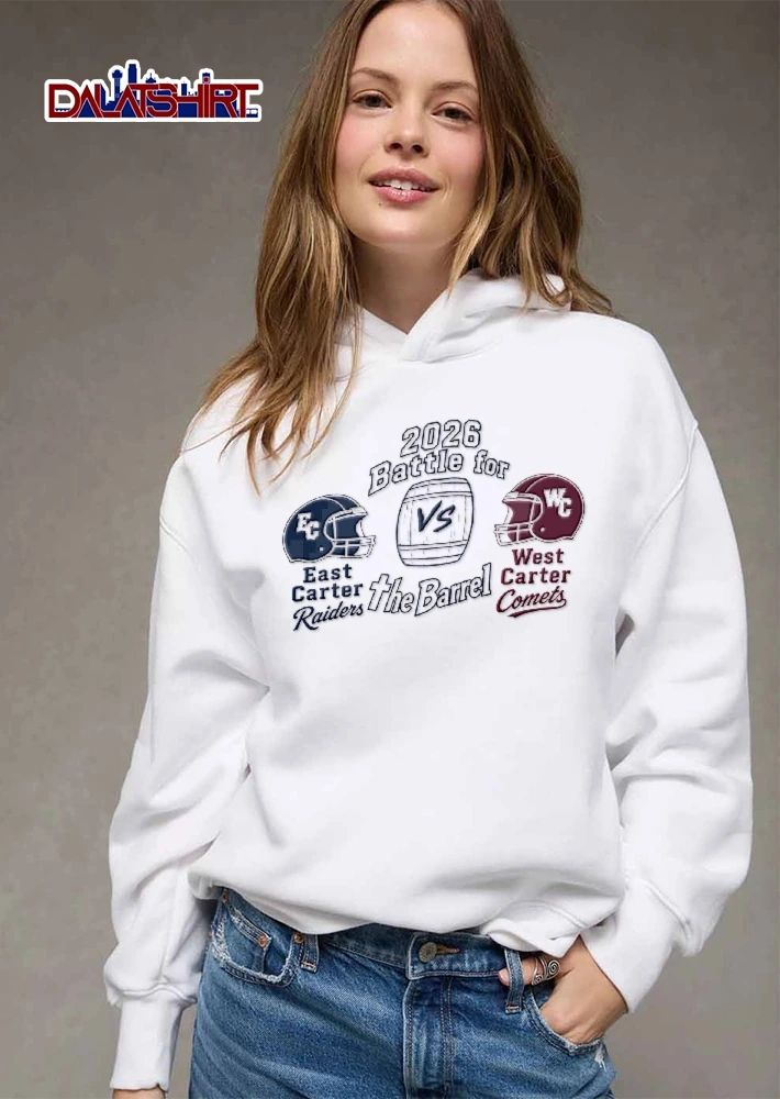 East Carter Raiders West Comets Battle For Vs The Barrel 2026 Football Helmets Wooden Cask shirt