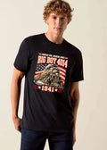 American Iron Legacy Big Boy 4014 1941 Distressed Steam Locomotive US Flag shirt