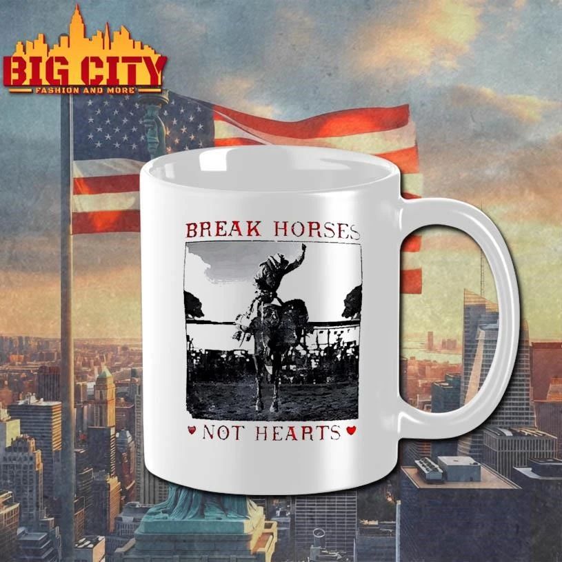 Break Horses Not Hearts Rodeo Cowboy Western Graphic White Shirt