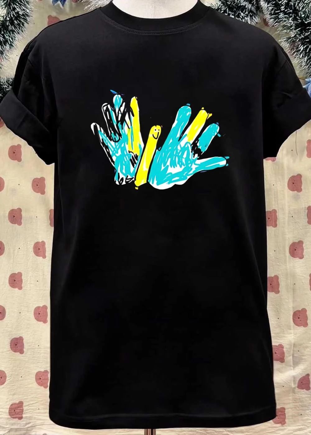 Handprint Art Creative Colorful Abstract Hand Print Design T-Shirt