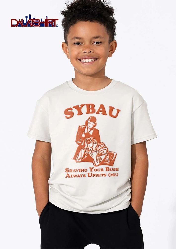 Sybau Shaving Your Bush Always Upsets Me Retro Line Art Woman Comforting Distressed Man shirt