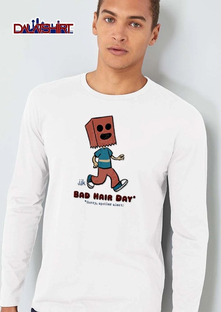 Bad Hair Day Sorry Spoiler Alert Jjk Cartoon Figure Paper Bag Head Walking shirt